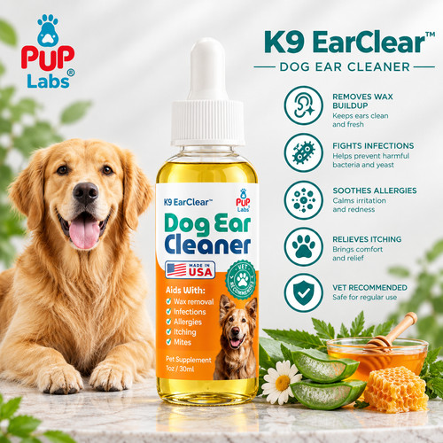 Pup labs ear clear natural - pup,